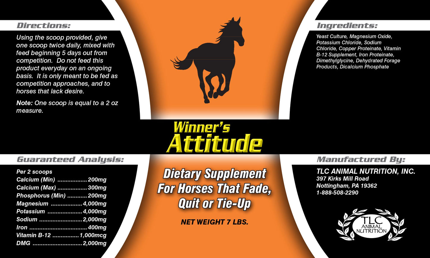 Winner's Attitude- made for race horses